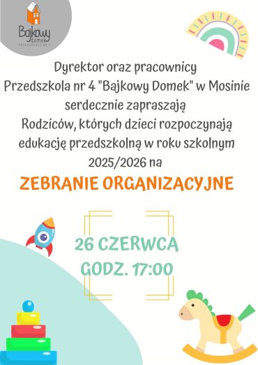 Zaproszenie na zebranie do Bajkowego Domku